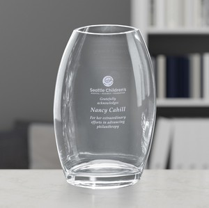 Clear Oval Vase 8-1/2"