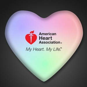 Imprinted Aurora Heart Light Up Pin - Domestic Imprint