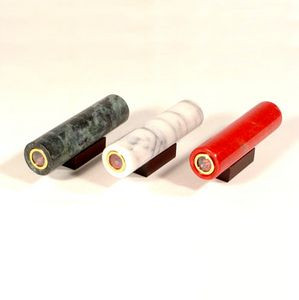 Genuine Marble Cylinder Kaleidoscope w/Wooden Base