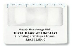 Credit Card Bookmark with Fresnel Lens Magnifier / Ruler