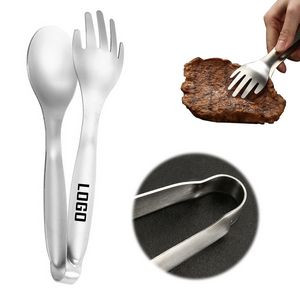 8" Stainless Steel Food Serving Tongs
