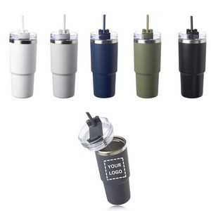 Stainless Steel Insulated Tumbler with Straw, 23 oz.