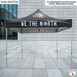 10' Premium Sublimated Tent Kit, Includes Premium 40mm Aluminum Frame, Canopy, Case, Grass Stake Kit