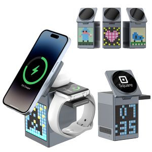 OmniX 5 in 1 Wireless Charger with Speaker and Clock