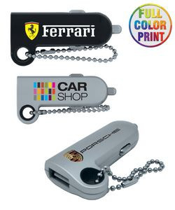 Keychain USB Car Charger - Full Color