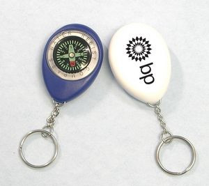 Oval Shape Compass Swivel Keychain