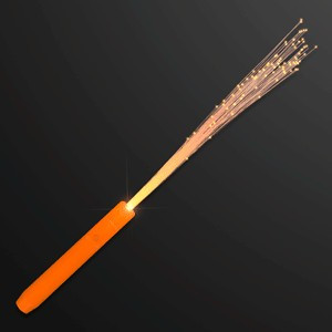 Orange Flashing Stick Wand w/ Orange Sparkle Fibers - BLANK