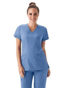 Jockey Women's V-Neck Zipper Pocket Scrub Top