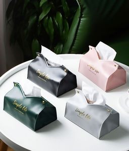 Modern Leather Square Tissue Box Holder Decorative Holder for Bathroom Vanity Countertop Office Desk