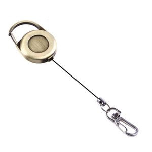 Outdoor Zinc Alloy Round Carabiner Badge Reel w/ Lobster