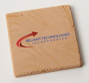 Square Travertine-Texture Coaster (UV Print)