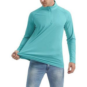 REPREVE® - Men's Quarter Zipper rPET Polyester Raglan Sleeve