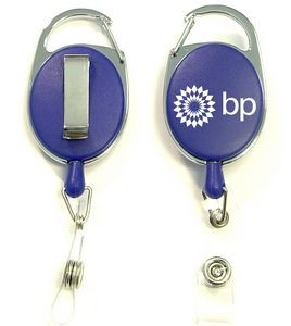 Oval Shape Retractable Badge Holder with Clip