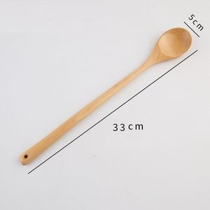 13" Long Handle Wooden Spoons for Cooking Stirring