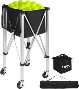 Foldable Tennis Ball Trolly with Wheels for Coaches and Players