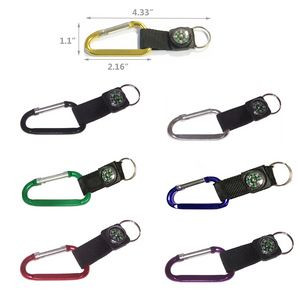 Carabiner Strap Key Chain With Compass