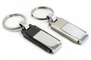 16 GB Keyring w/Chrome Steel Swivel USB Drive