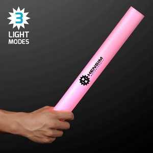 Imprinted 16" Pink LED Foam Cheer Stick