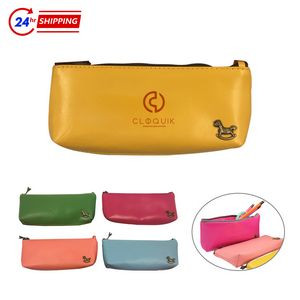 Retro Small Pony Leather Pen Case