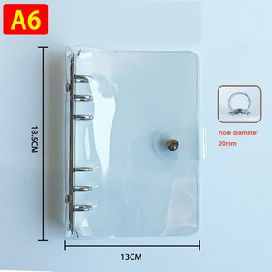 A6 Clear Soft PVC Round Ring Binders, 4-Ring Binder Cover with Snap Button Closure
