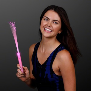 Pink Flashing Stick Wand w/ Pink Sparkle Fibers - BLANK