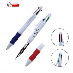 Four-color Ballpoint Pen /w White Pole