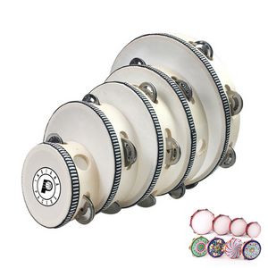 Wooden Tambourine with Metal Ringers 6"