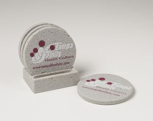 4-Pc Round Concrete-Texture Set w/Base (UV Print)