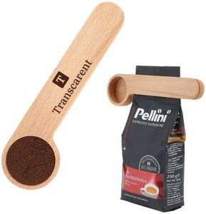 Wooden Coffee Scoop And Bag Clip