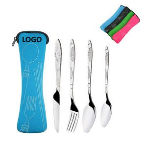 4 Piece Cutlery Set In Pouch