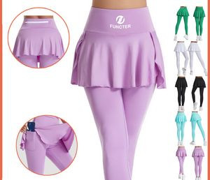 Skirted Legging for Women, Yoga Legging with Skirts & Women Tennis Leggings Clothes Pockets