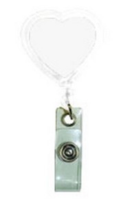 Heart Shaped Retractable Badge Reel w/ Belt Clip backing