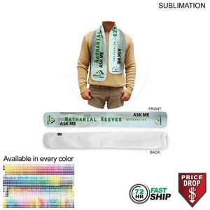 72 Hr Fast Ship - Ultra Soft and Smooth Microfleece Scarf, 6x50, Sublimated Edge to Edge 1 side
