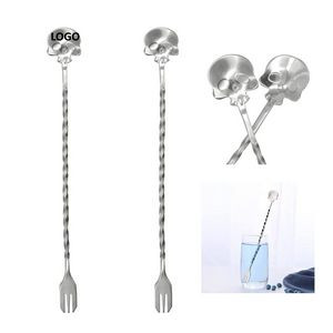 Skull Shaped Long Handle Bar Fork