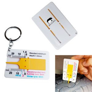 Tire Tread Depth Measuring Gauge w/Keychain