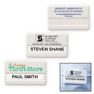 Large Plastic Name Badge w/Safety Pin