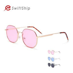Classic Round Aviator Polarized Sunglasses w/Metal Frame