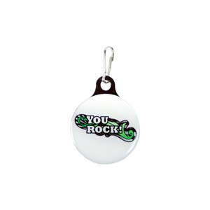 Zipper Pull Charm / Tag (1 1/8" Single Sided Dome with Metal Backer)
