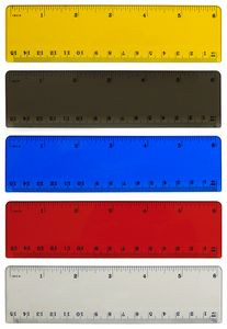 Union Printed - Frosted Colored 6 inch Ruler with standard and metric measurement units - 1 Color