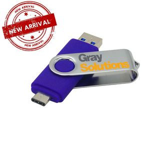 USB Multi-Port Type C Rotating Swivel Flash Drive