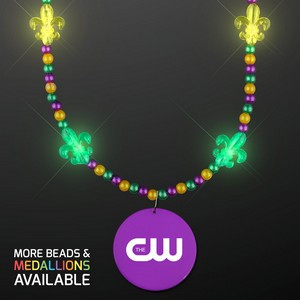 Light Up Fleur de Lis Jewelry with Purple Medallion - Domestic Print