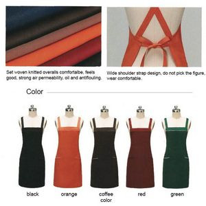 12 oz Woven knitted Kitchen Apron w/ Cross Strap & 2 pockets