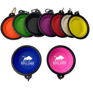 Colorful Collapsible Dog Bowl With Carabiner