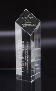 Large Diamond Pillar Optical Crystal Award