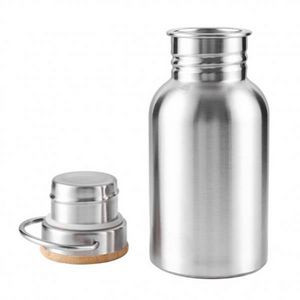 Stainless Steel Water Bottle With Bamboo Lid 350Ml