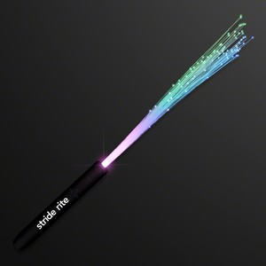 Multicolor LED Flashing Stick Wand w/ Sparkle Fibers - Domestic Print