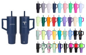 Elemental® 40oz Commuter Tumbler With Handle and Straws - Tripled Insulated - Cup Holder Friendly