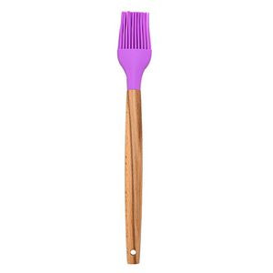 BBQ Grill Brush with Silicone Bristles and Wooden Handle