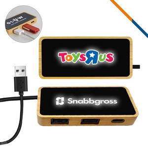 Dovix Light Up Bamboo 3in1 USB Hub