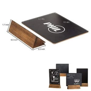 Mini Tabletop Chalkboard Signs with Wood Base